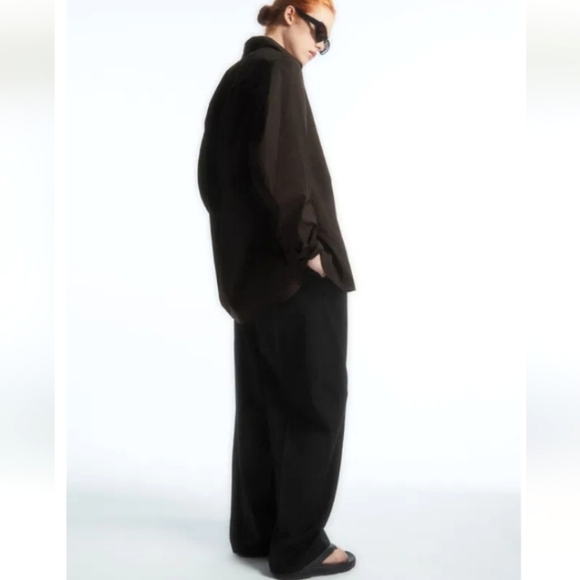COS Chocolat Brown Oversized Poplin Button Down Shirt 12 - Picture 3 of 13